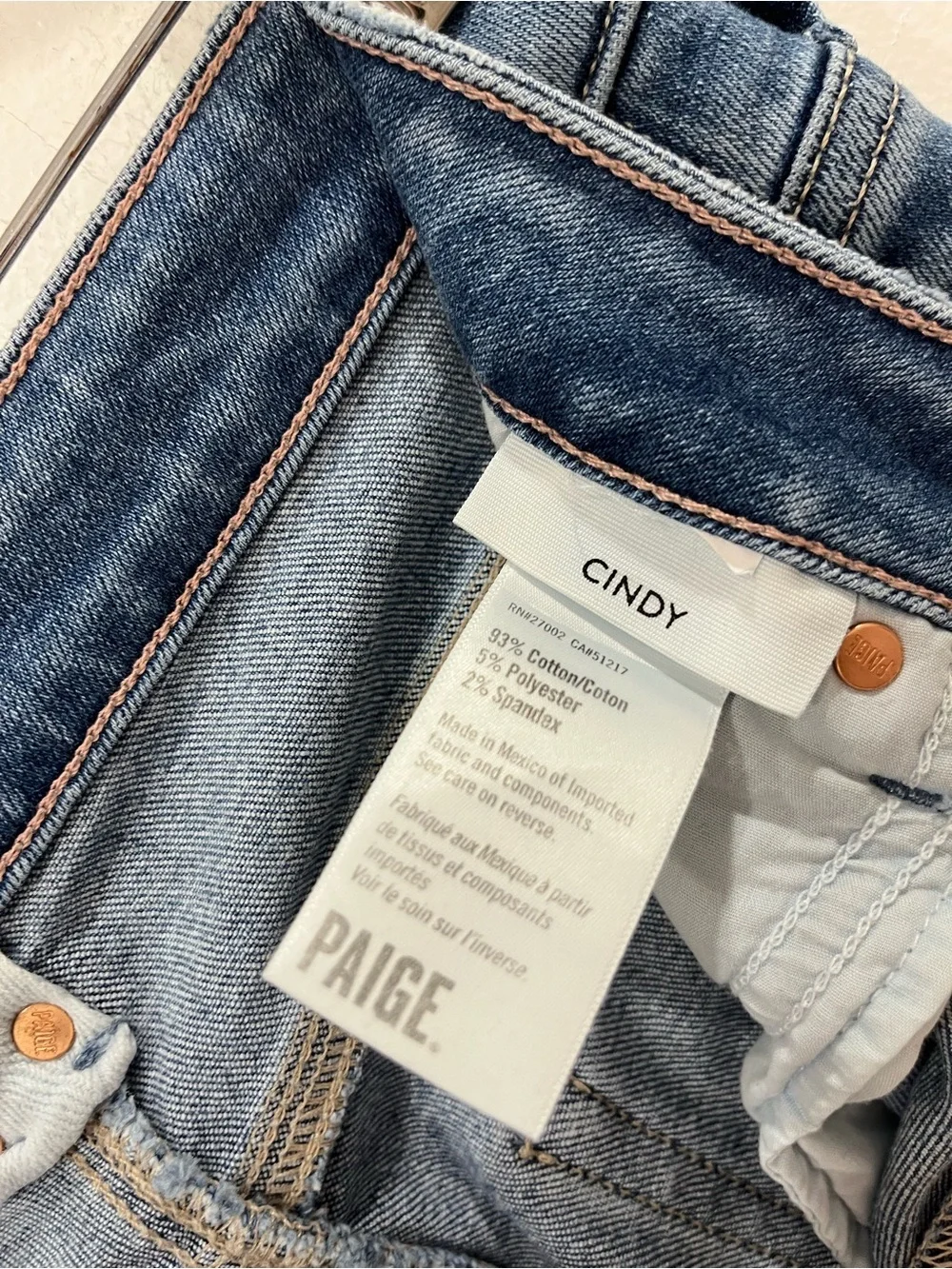 Paige Cindy High Rise Straight Raw Hem Jeans